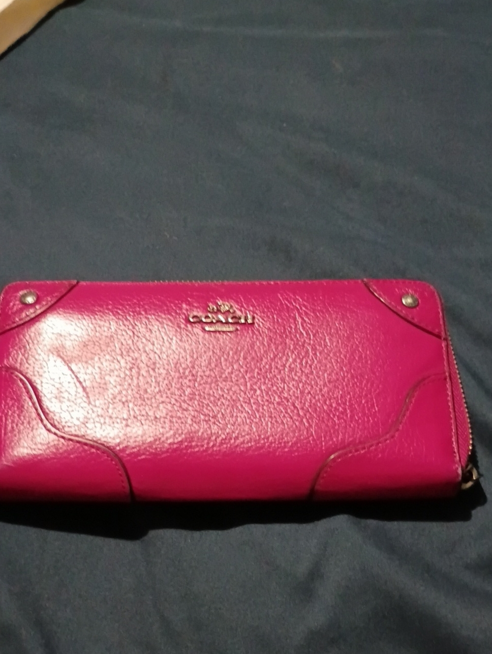 Coach Hot Pink Leather Zip-Around Wallet